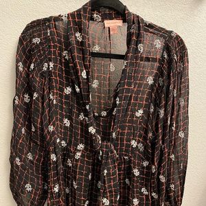 Anthropologie Babydoll Sheer Top